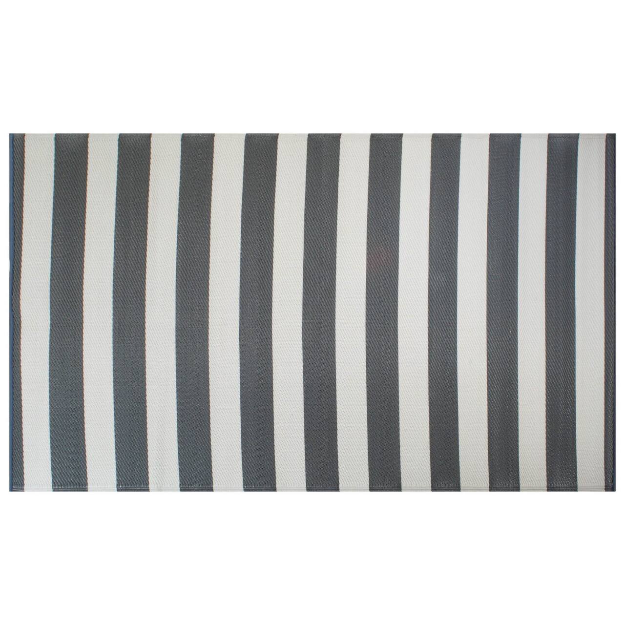 DII® Gray & White Stripe Outdoor Rug, 4ft. x 6ft.